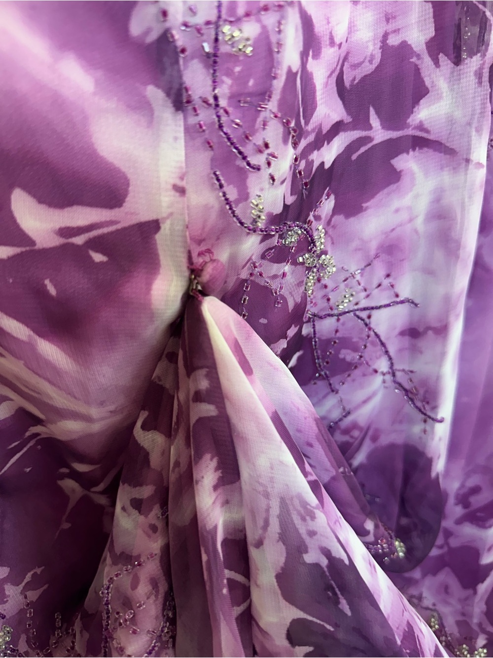 Nadine 2000s Fairy Prom Dress Purple Embellished Beaded Lace Up Back Size XS - Picture 8 of 16